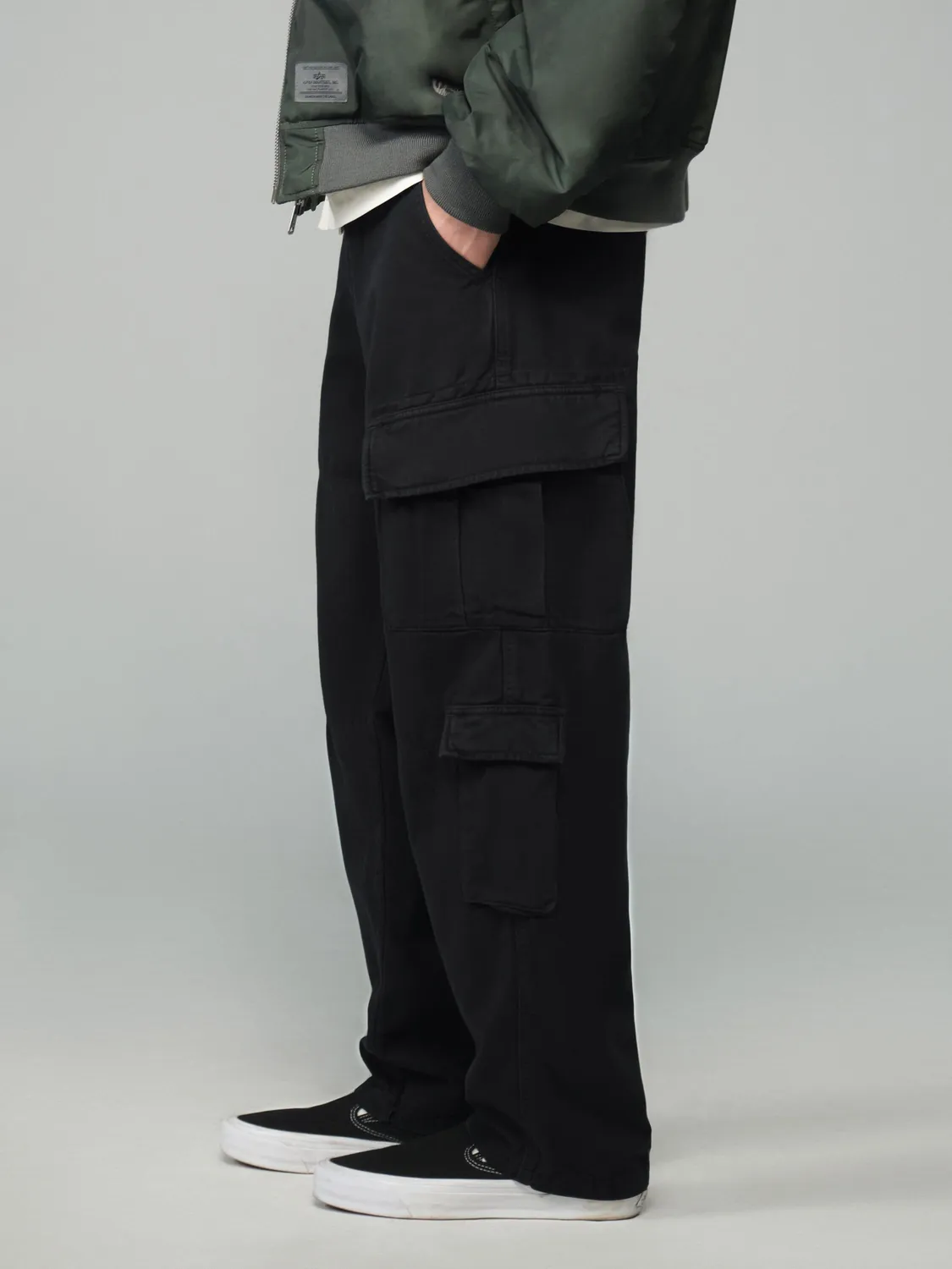 Alpha Industries ACU Cargo pantaloni bumbac negri