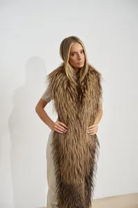 Mareus 685 șal lung blană vulpe bronz 250 cm