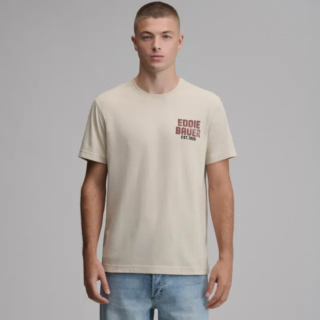 Eddie Bauer EB Est. 1920 tricou bumbac bej clasic