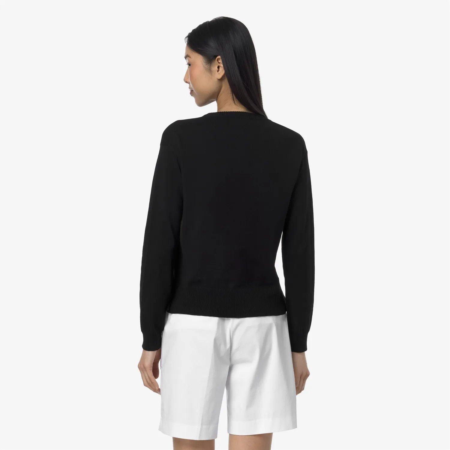 K-Way Domitine Cotton pulover dama Black Pure bumbac crop