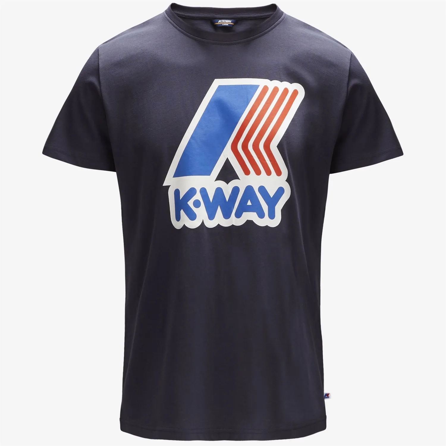 K-Way Pete Macro Logo tricou barbati Blue Depth bumbac