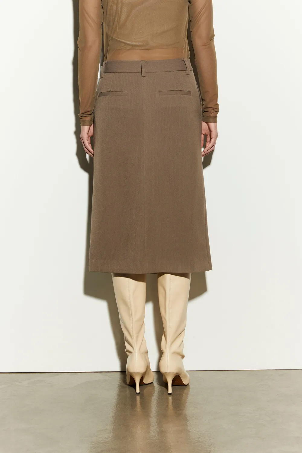 Isabelle Blanche fusta midi dune strasuri