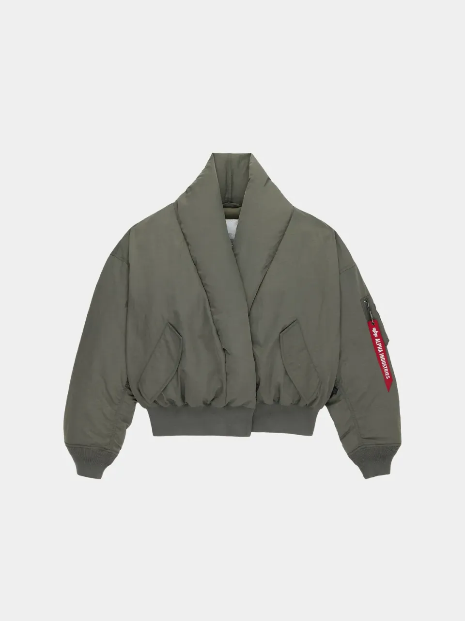 Alpha Industries Shawl Collar geaca bomber dama gri puf