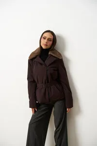 Mareus Fabrica de Blanuri Deep Plum 630 geaca fas cu blana vizon