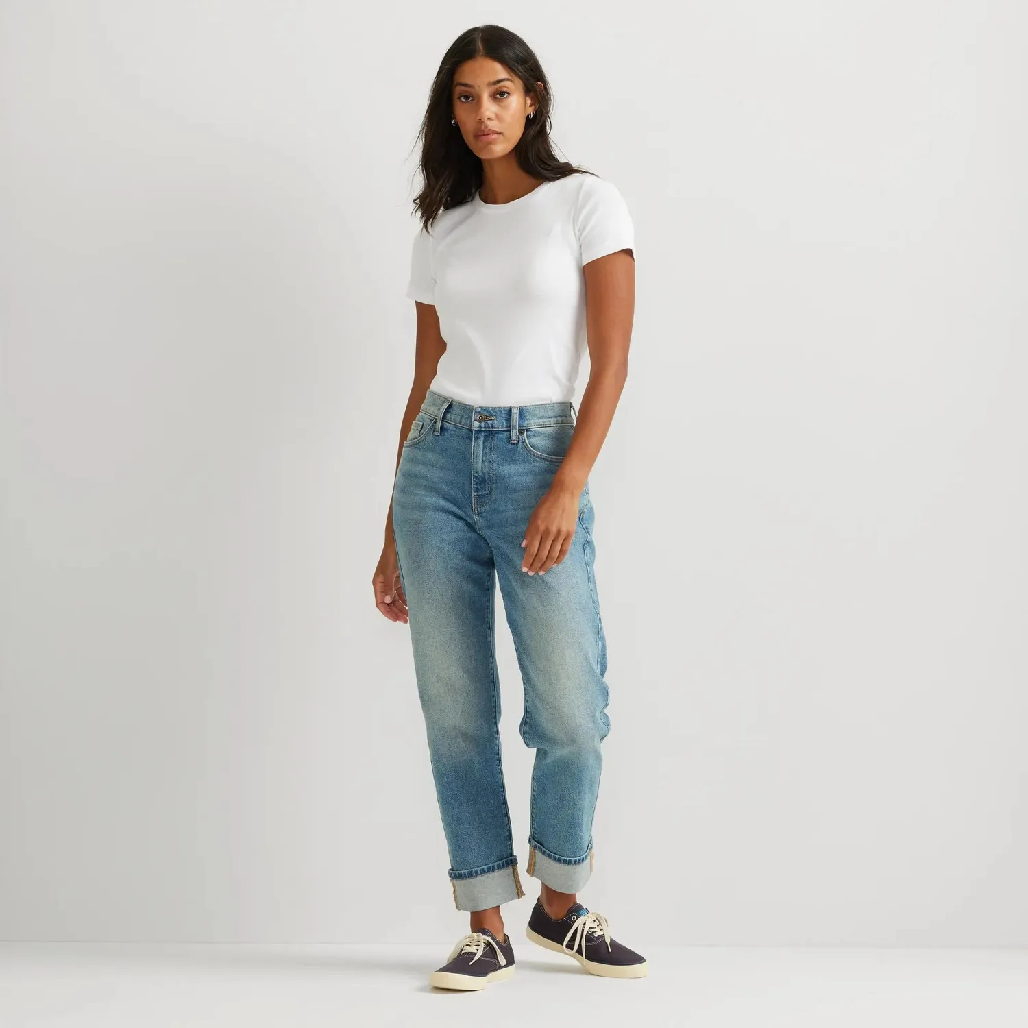 Eddie Bauer Authentic 90s Boyfriend blugi Indigo Blue croi relaxat