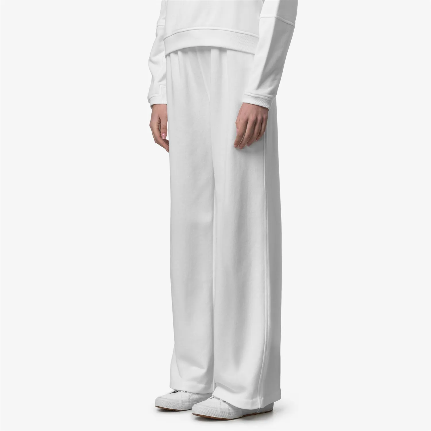 K-Way Poly Cotton Loyre pantaloni sport dama albi largi