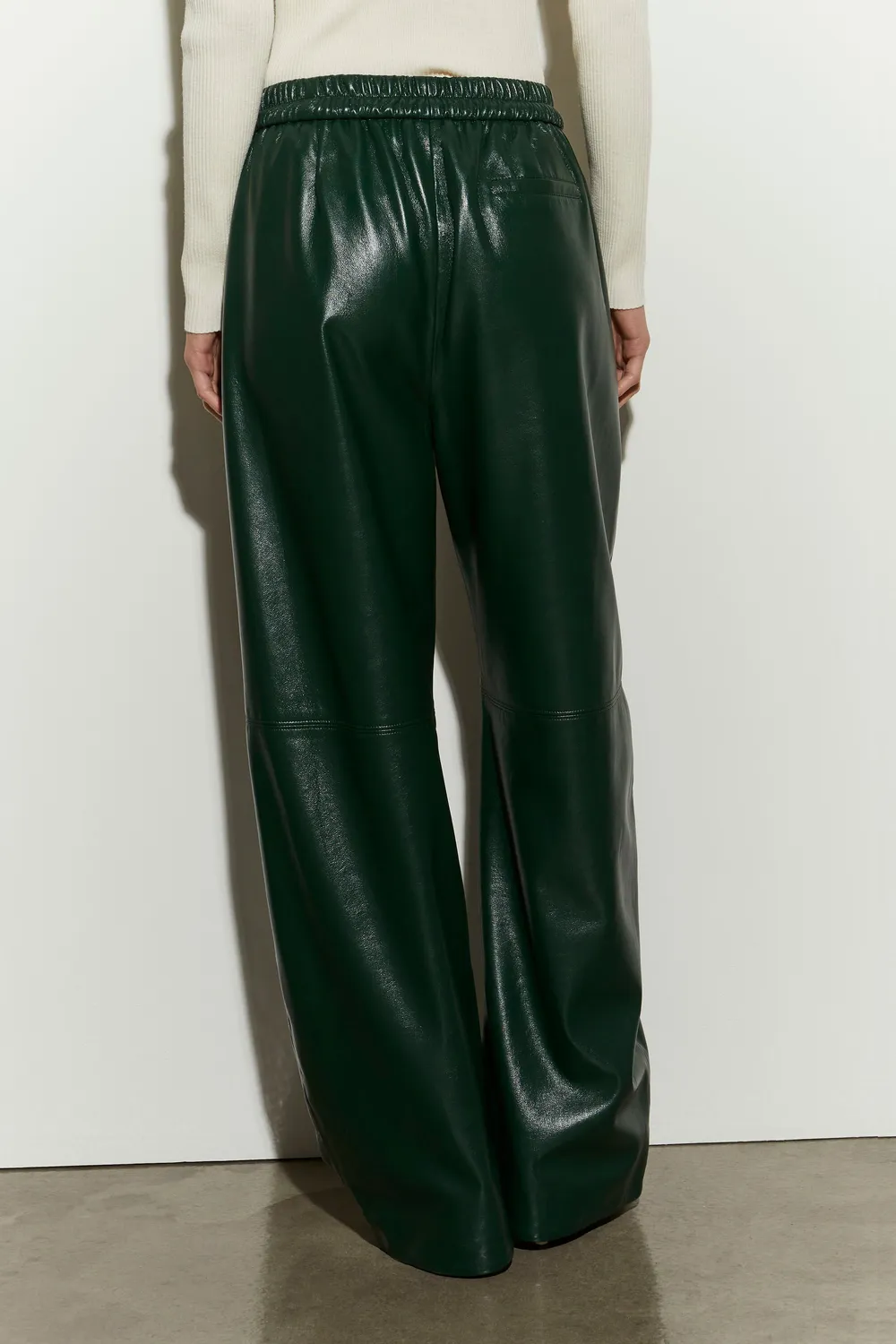 Isabelle Blanche pantaloni piele ecologica mov