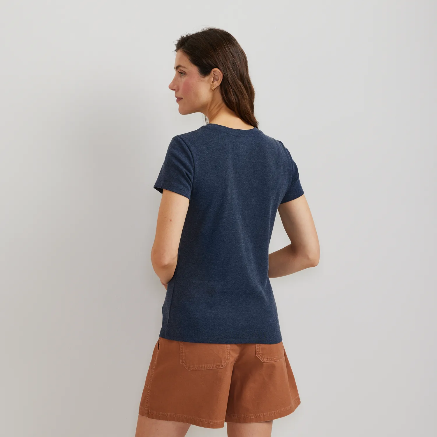 Eddie Bauer Everyday Crewneck tricou dama maneca scurta alb bumbac
