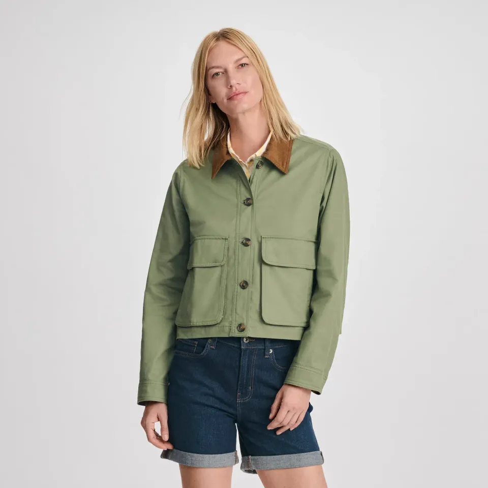 Eddie Bauer Lark Cropped Barn jacheta dama Tan scurta
