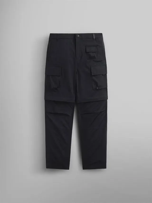 Alpha Industries Convertible pantaloni cargo negri ripstop