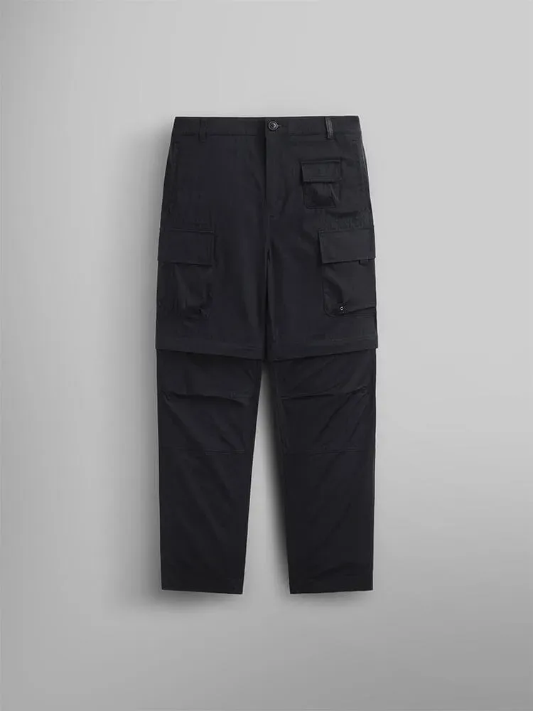 Alpha Industries Convertible pantaloni cargo negri ripstop