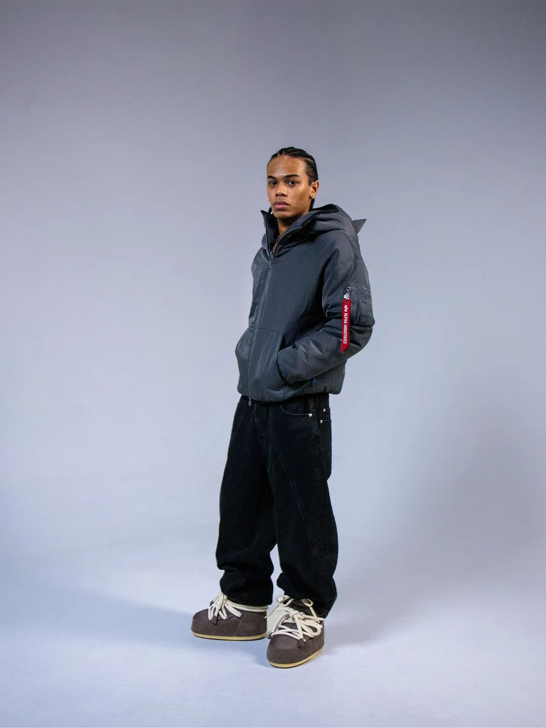 Alpha Industries Vandy The Pink Animal geaca bomber gri rezistenta la apa