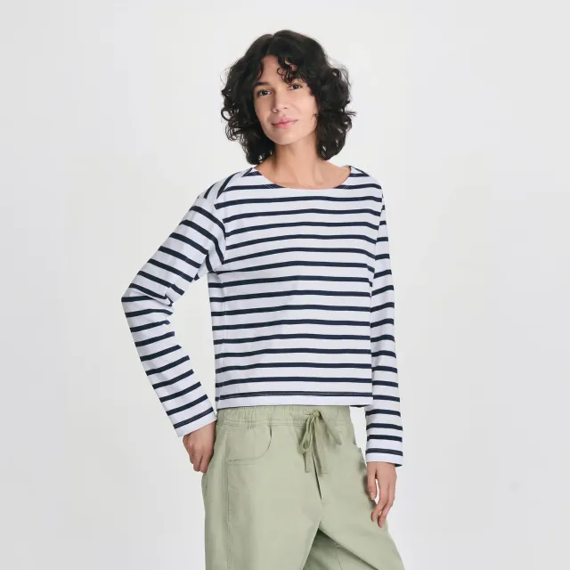Eddie Bauer Sailor Bateau tricou dama Lt Berry bumbac decupat