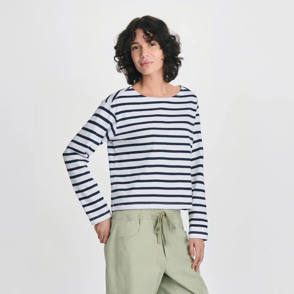 Eddie Bauer Sailor Bateau tricou dama Lt Berry bumbac decupat
