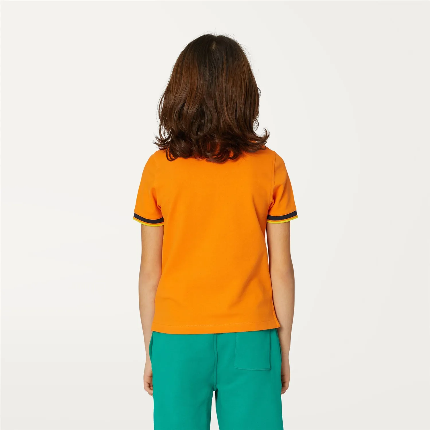 K-Way Vincent polo baiat Orange Russet bumbac elastic