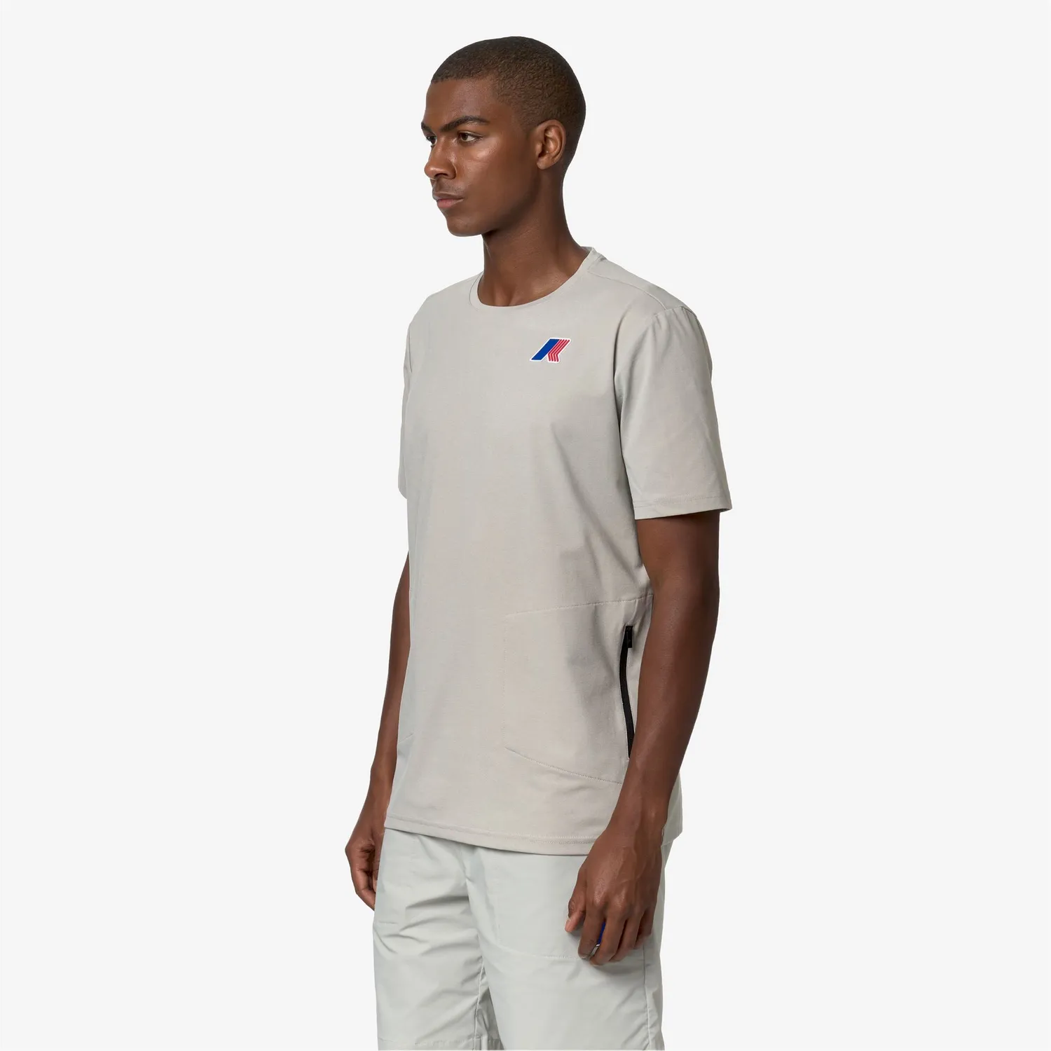 K-Way Seril LF tricou unisex bej cu buzunare