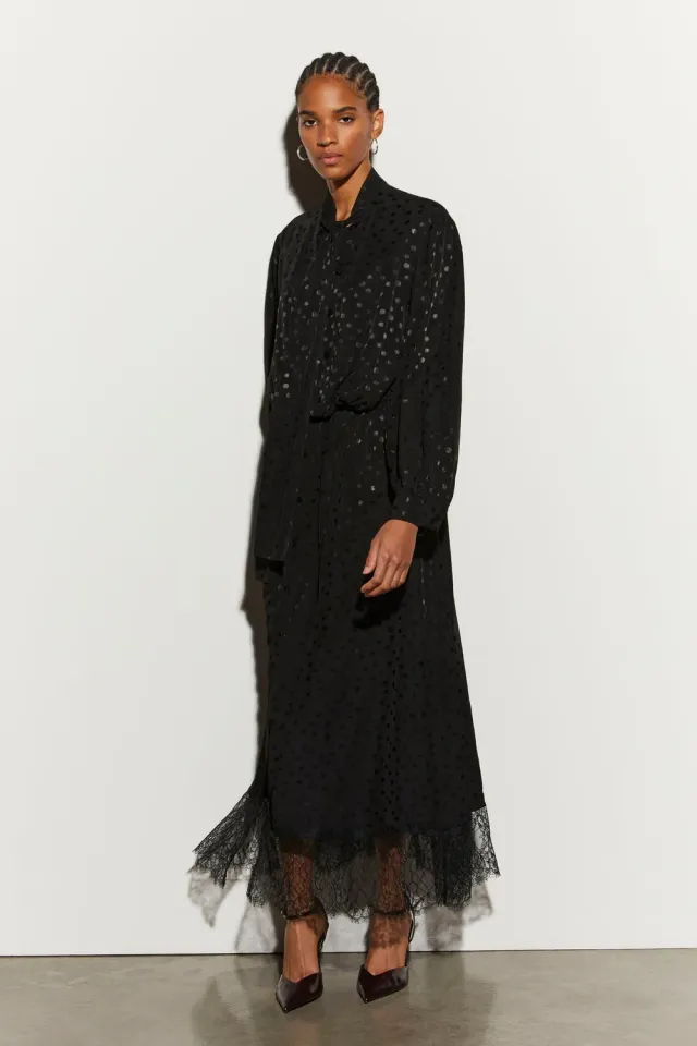 Isabelle Blanche rochie lunga neagra S buline