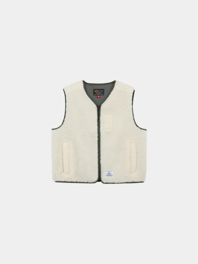 Alpha Industries Saia Sherpa vestă damă Eggnog călduroasă