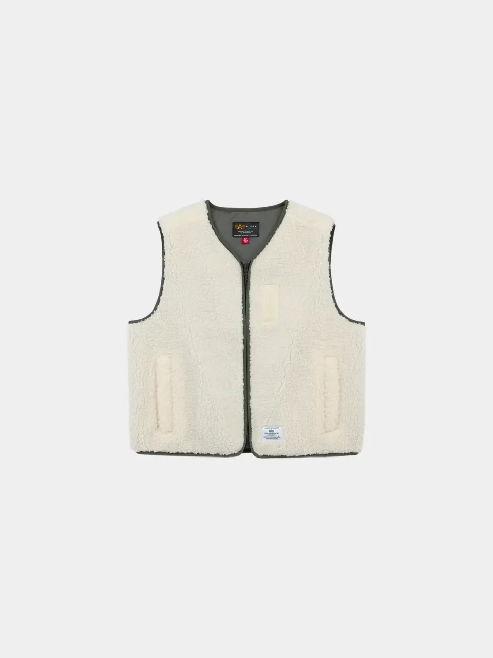 Alpha Industries Saia Sherpa vestă damă Eggnog călduroasă