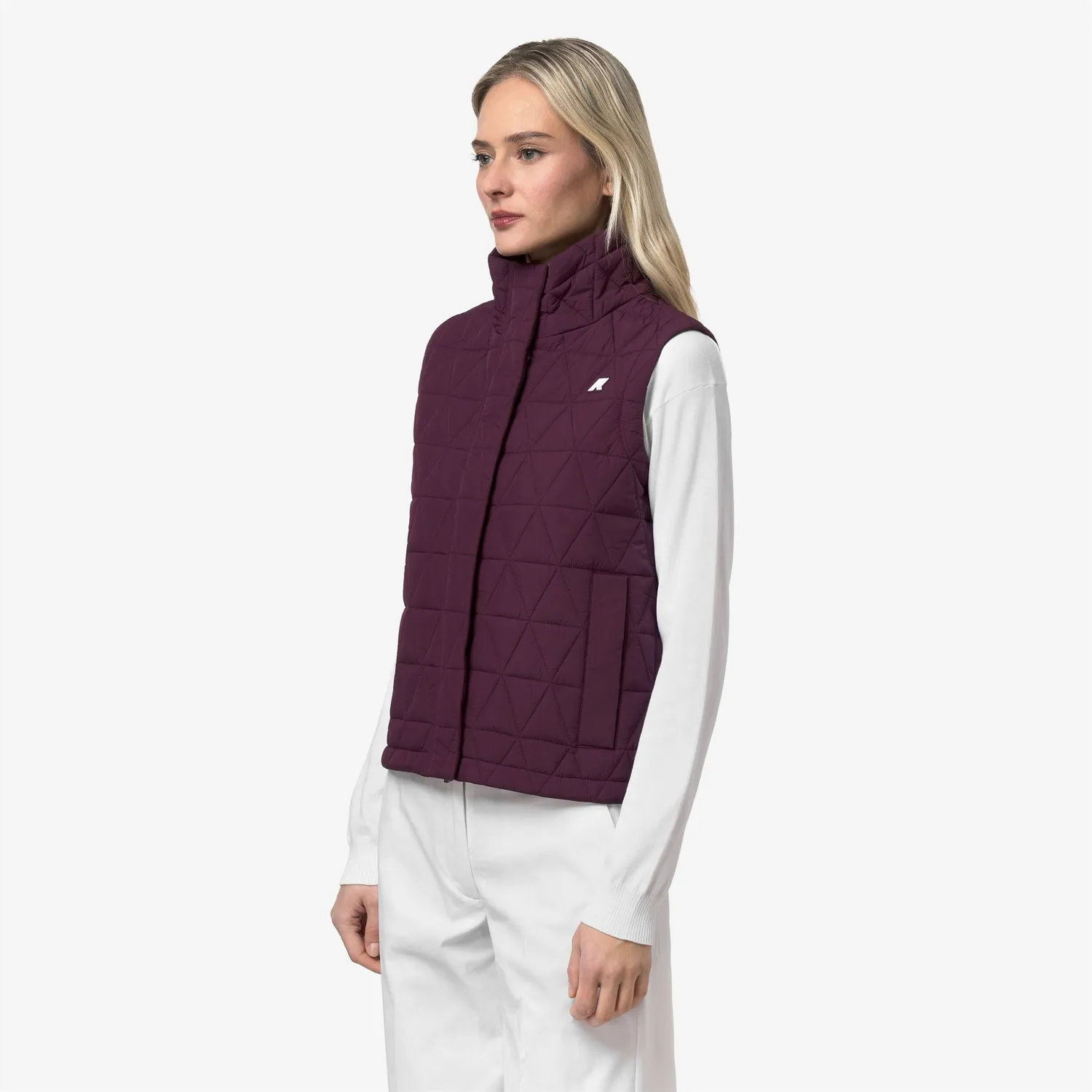 K-Way Satine Diamond Quilted vesta dama mov matlasata