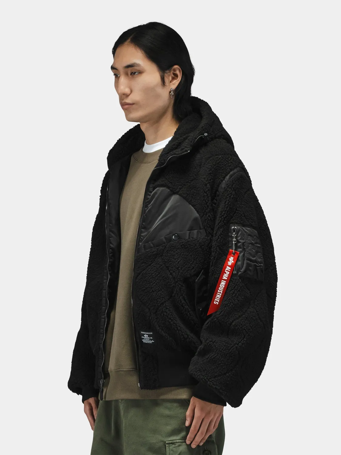 Alpha Industries Sherpa Onion Quilting geaca flight negru sherpa