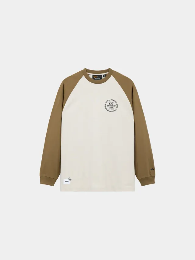 Alpha Industries UNFRM Raglan tricou maneca lunga bej bumbac