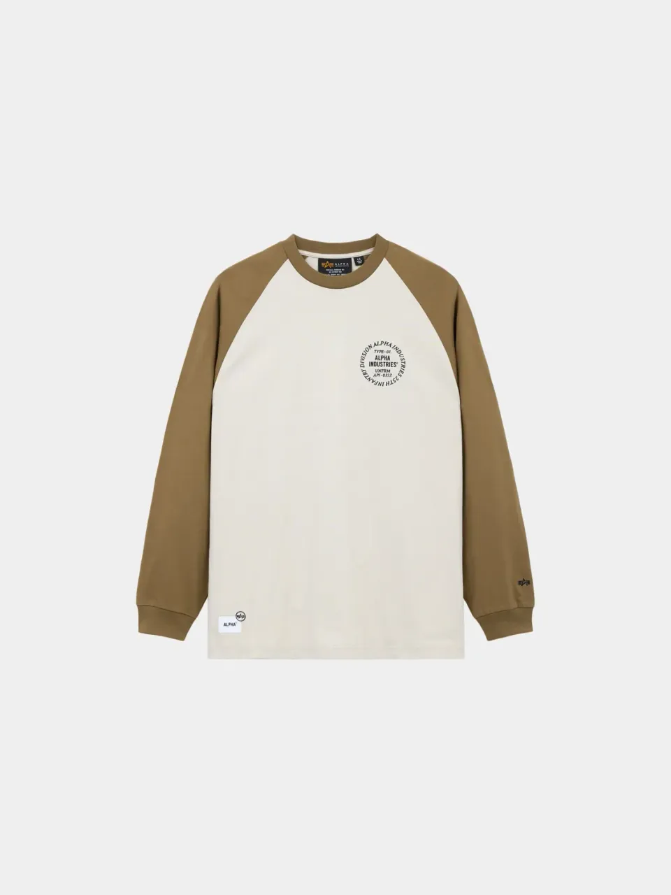 Alpha Industries UNFRM Raglan tricou maneca lunga bej bumbac