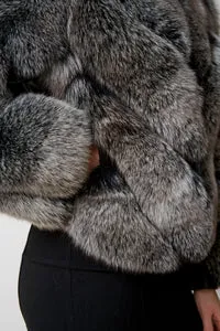 Mareus Graphite 603 haină blană vulpe gri grafit