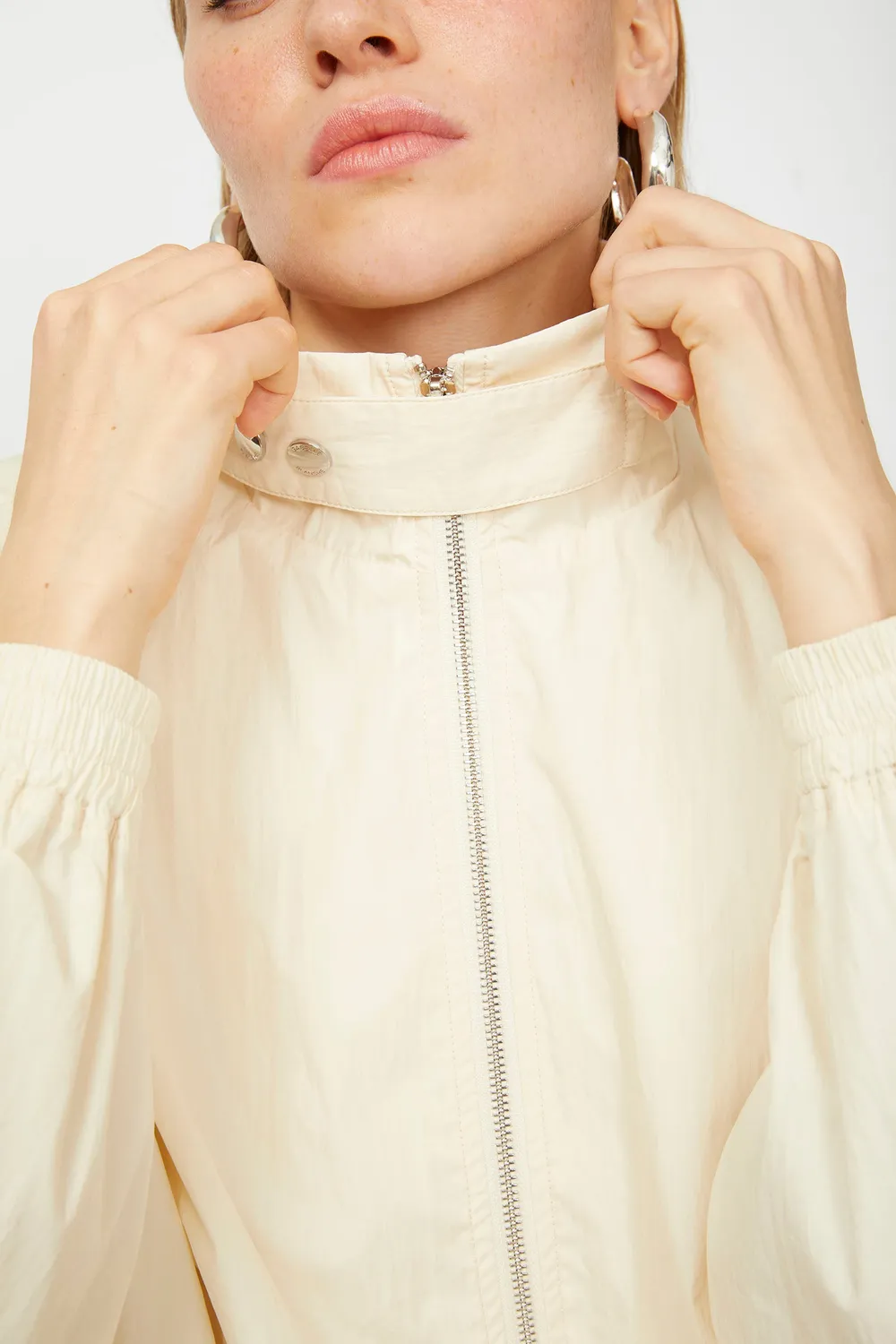 Isabelle Blanche geacă bomber ivory bumbac