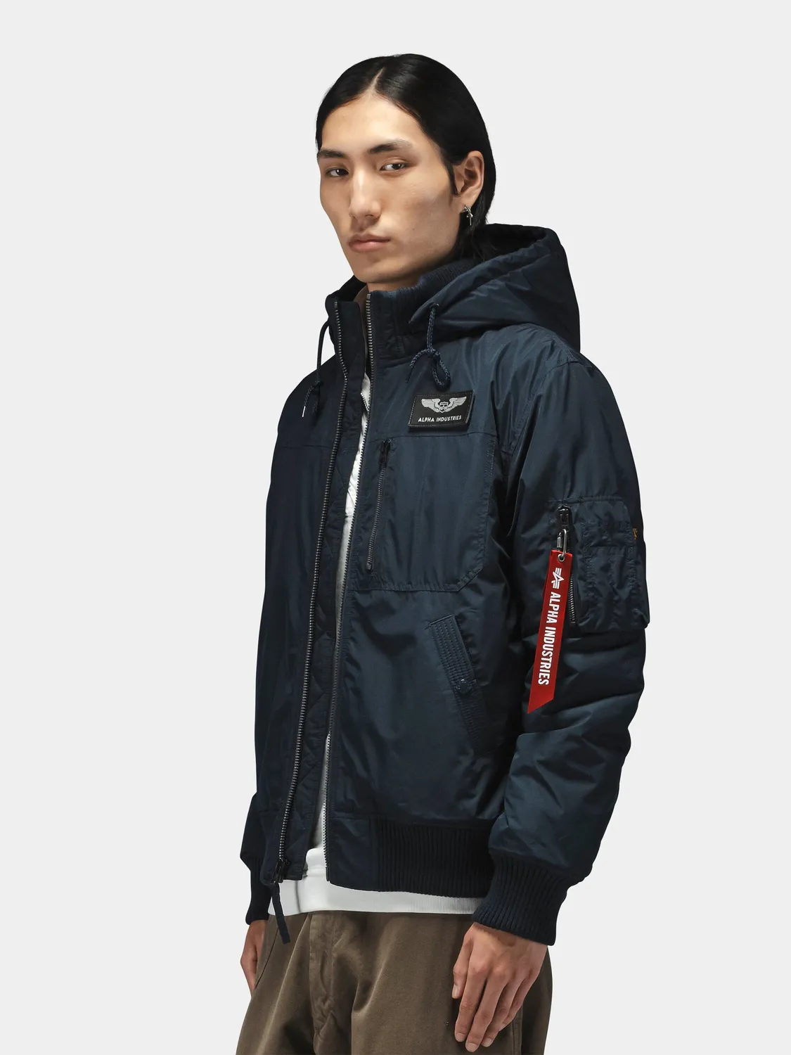 Alpha Industries MA-1 Hooded Rib geaca bomber neagra