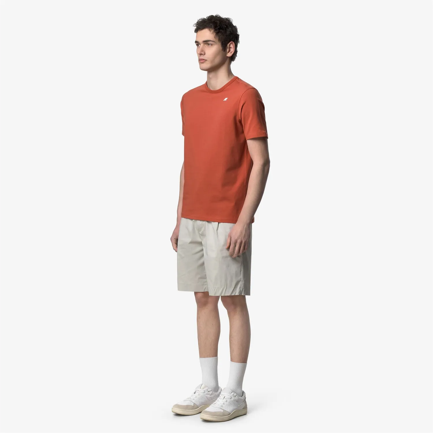 K-Way Adame tricou barbati portocaliu maroniu bumbac elastic