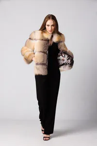 Mareus 244 haină blană vulpe canadiană Brown Frost