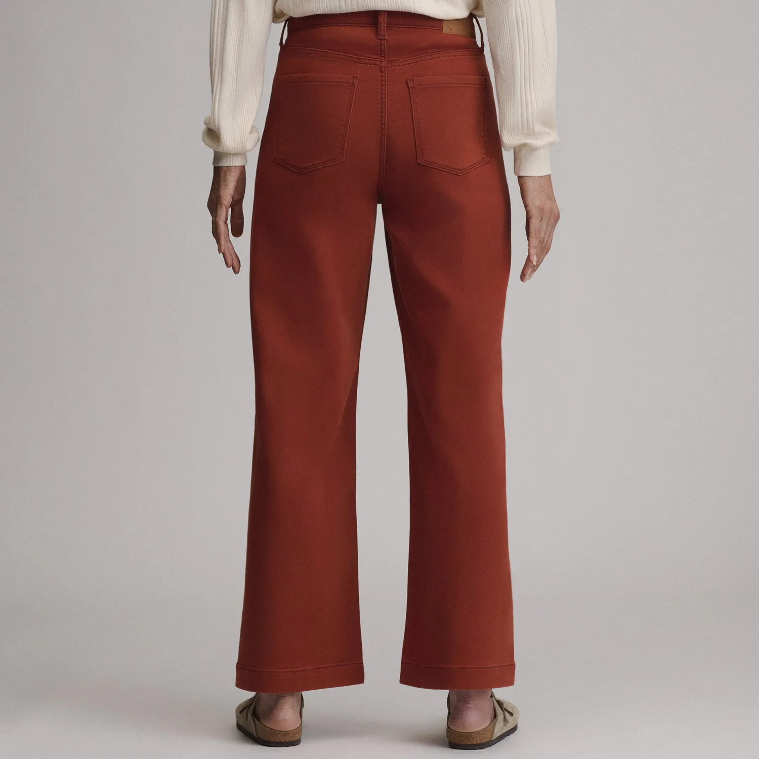 Eddie Bauer Wide-Leg blugi damă Sable talie înaltă