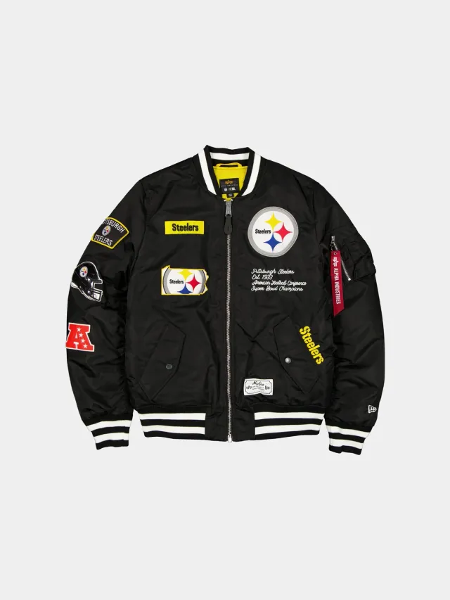 Alpha Industries Steelers New Era MA-1 bomber negru brodat