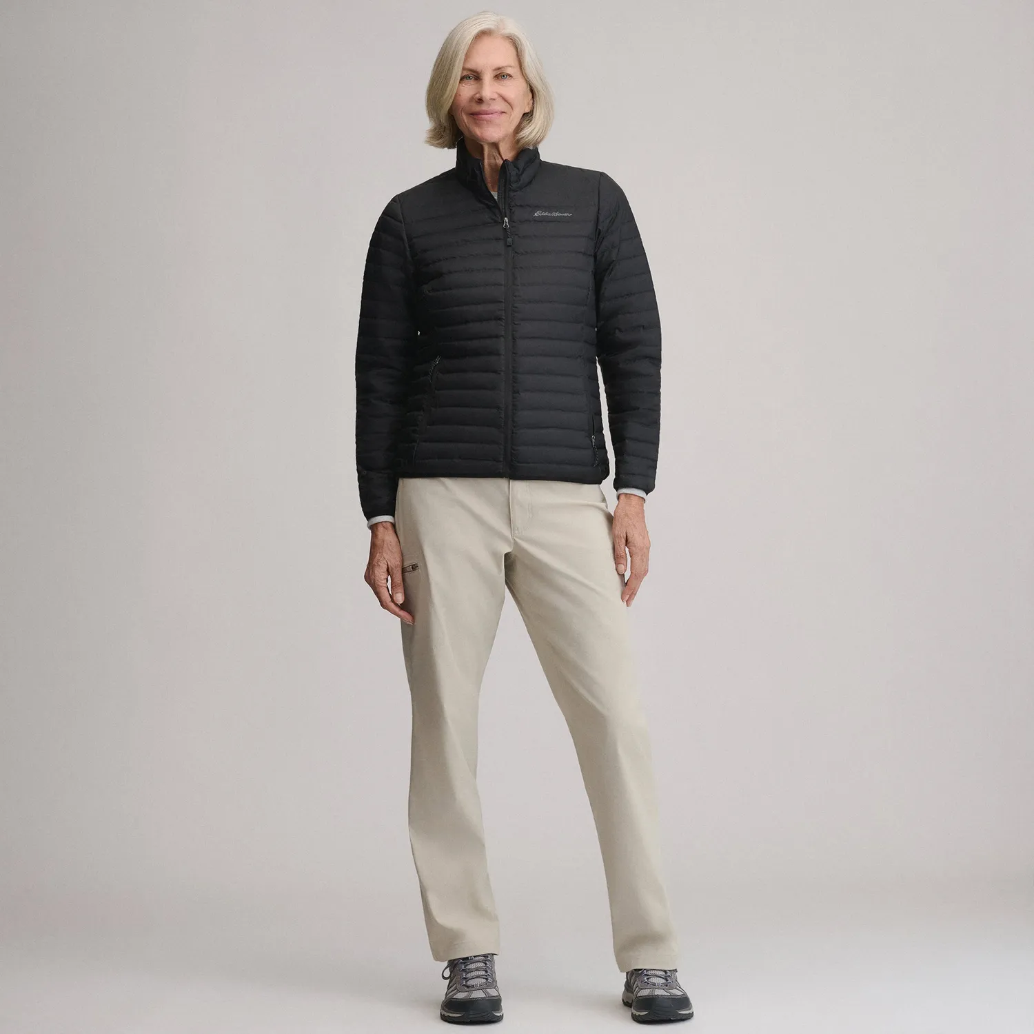 Eddie Bauer Microlight Down geacă puf damă neagră ușoară