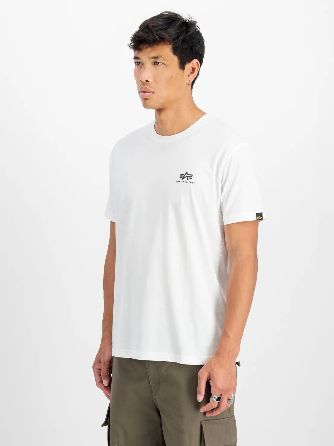 Alpha Industries Basic Small Logo tricou negru/alb 2 bucăți jersey