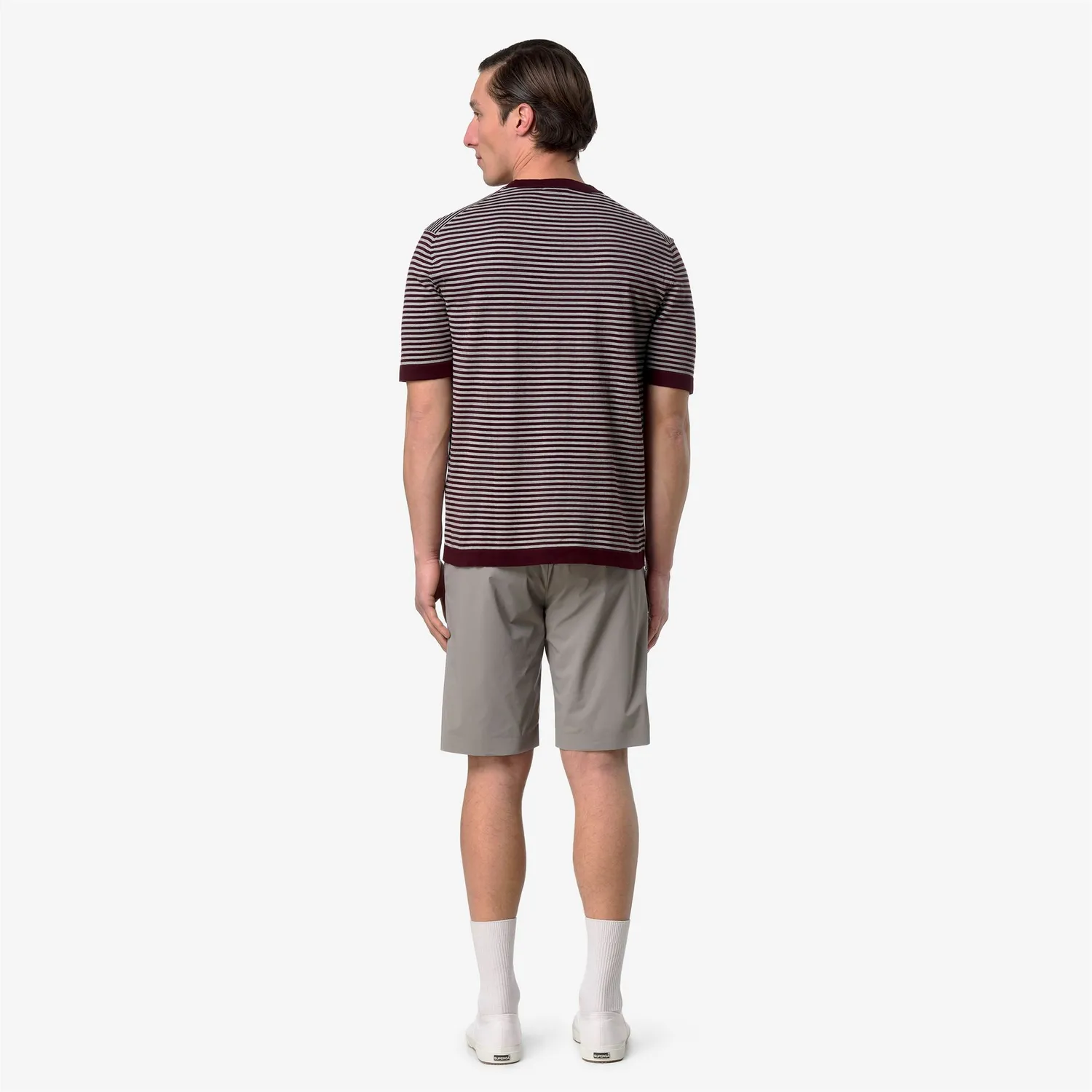 K-Way Combe Stripes K61274W pulover violet-grey melange bumbac