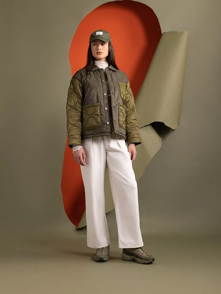 Alpha Industries Chore Coat palton dama verde matlasat