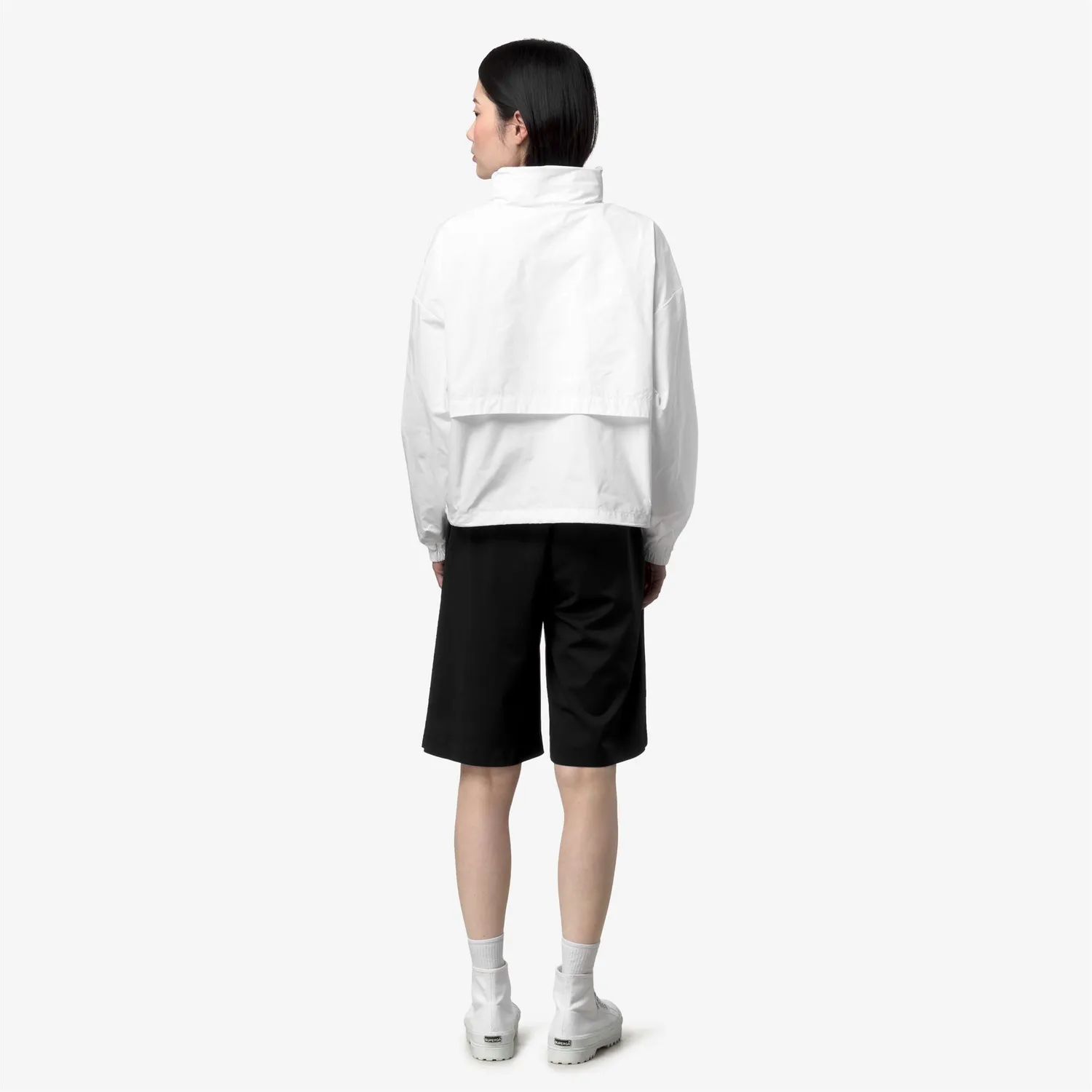 K-Way Aubette geaca scurta dama alba cropped
