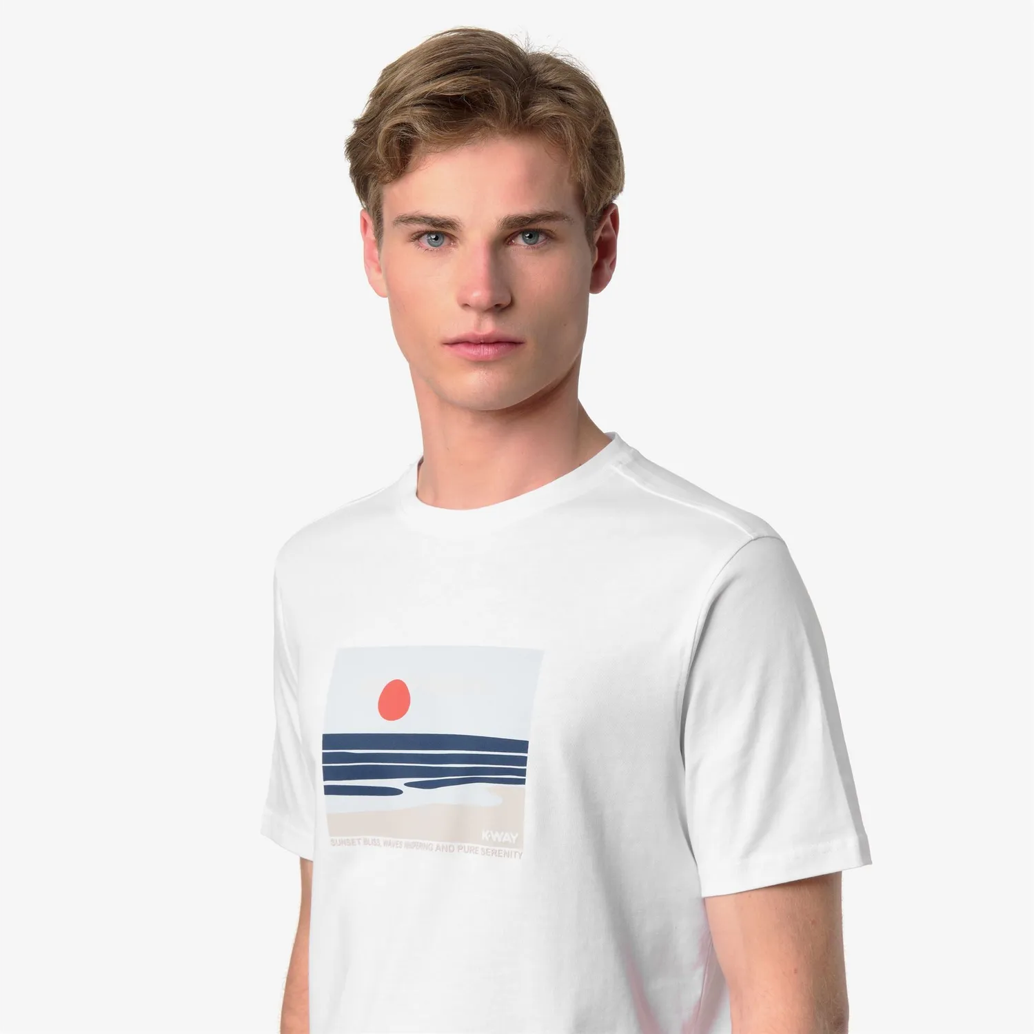 K-Way Odom Jersey Sunset tricou barbati alb bumbac