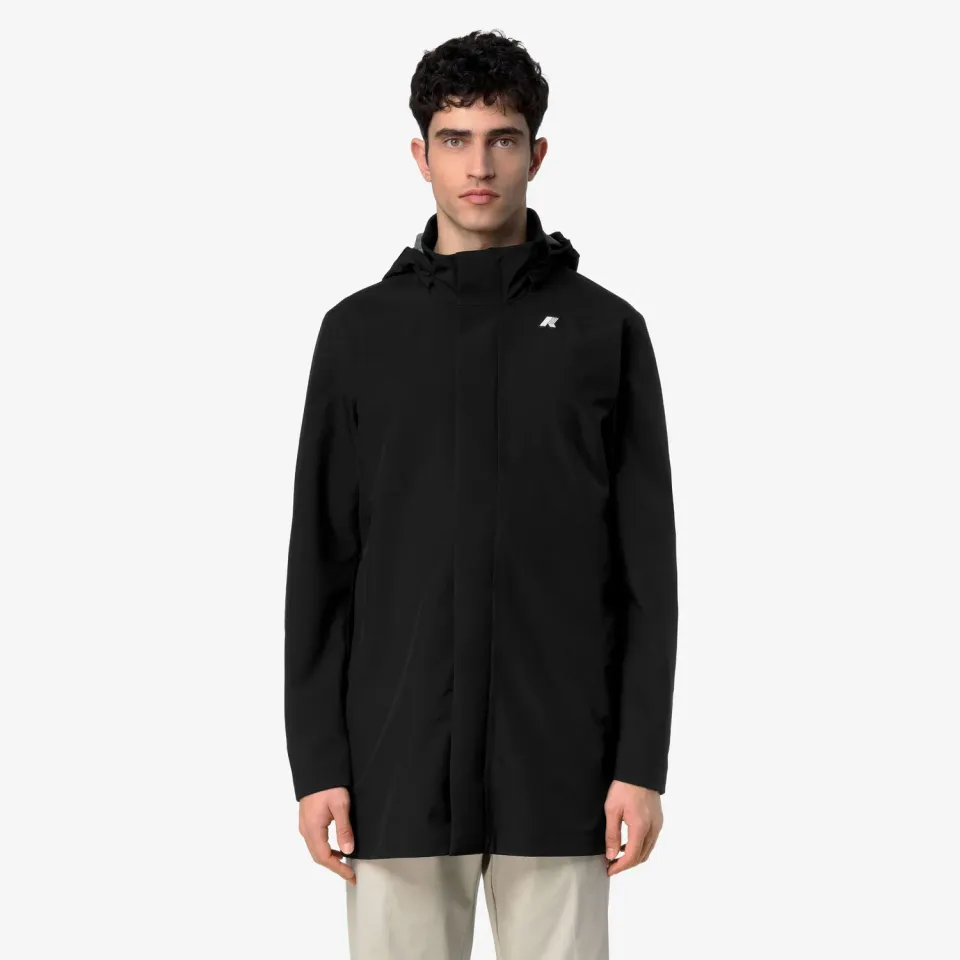 K-Way Duke Bonded Jersey palton bărbați negru 3/4 elegant