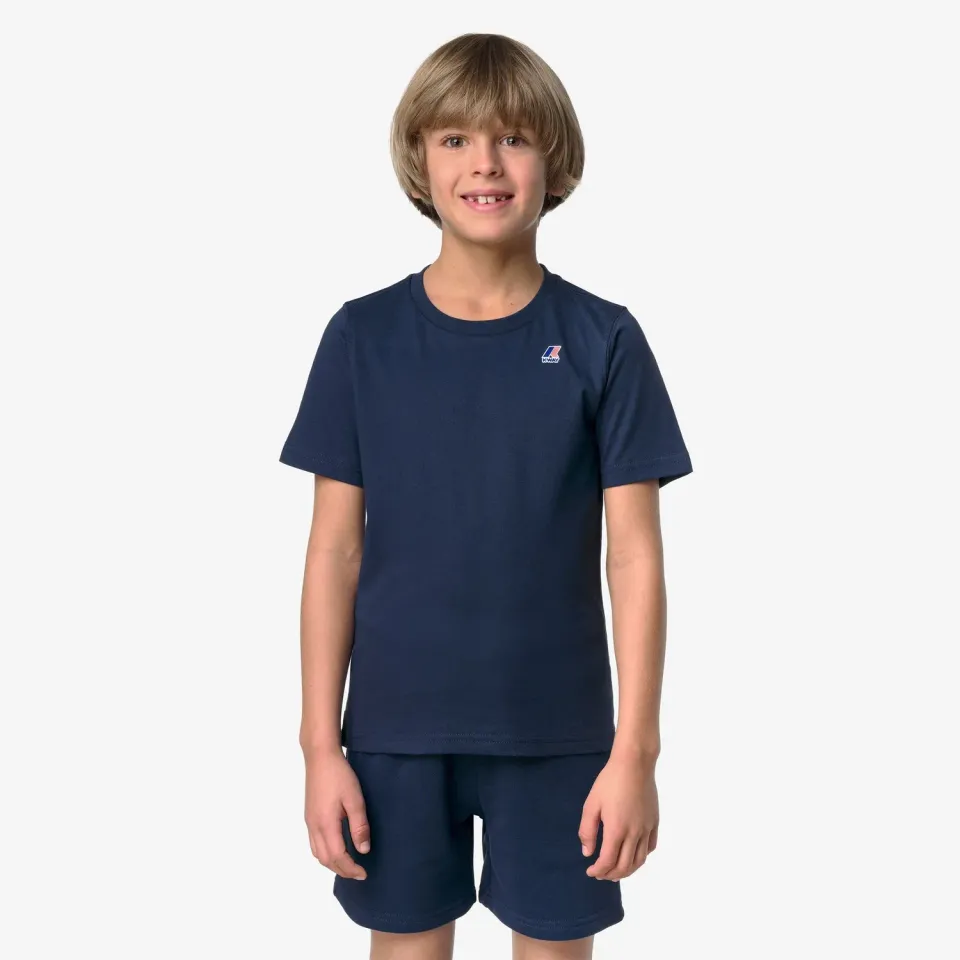 K-Way Leonide tricou copii albastru pliabil bumbac