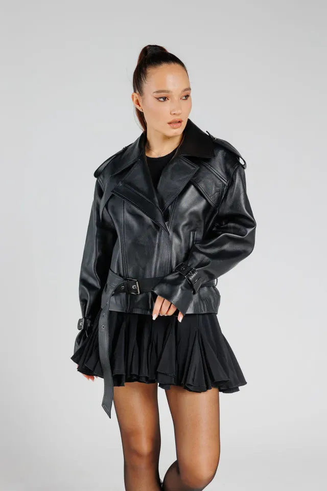 Mareus Diamond 358 geaca piele dama Diamond oversized