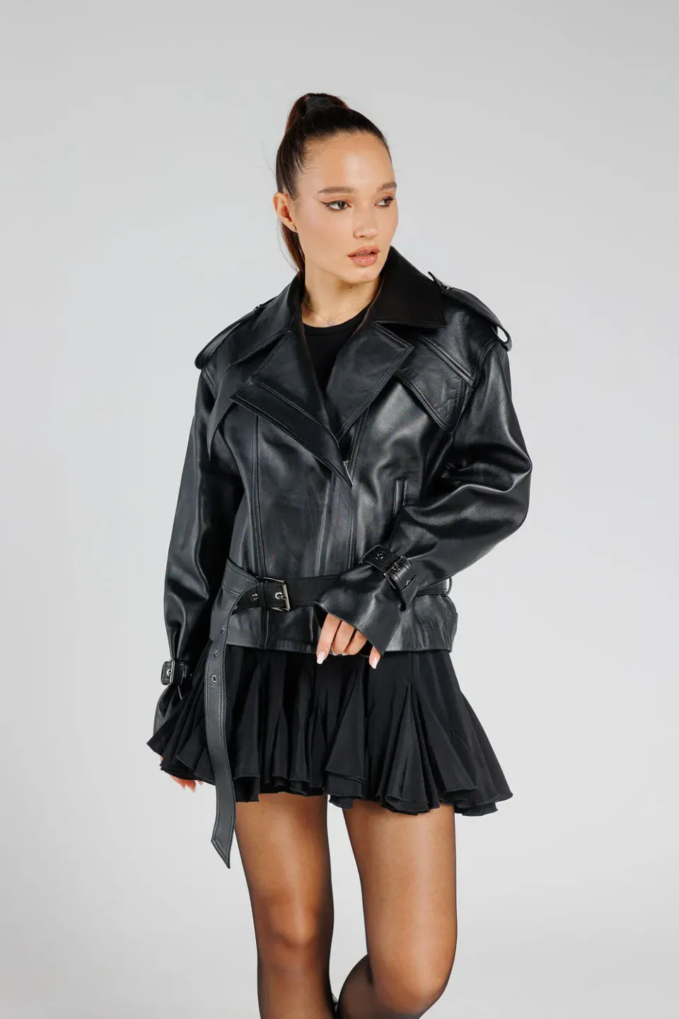 Mareus Diamond 358 geaca piele dama Diamond oversized