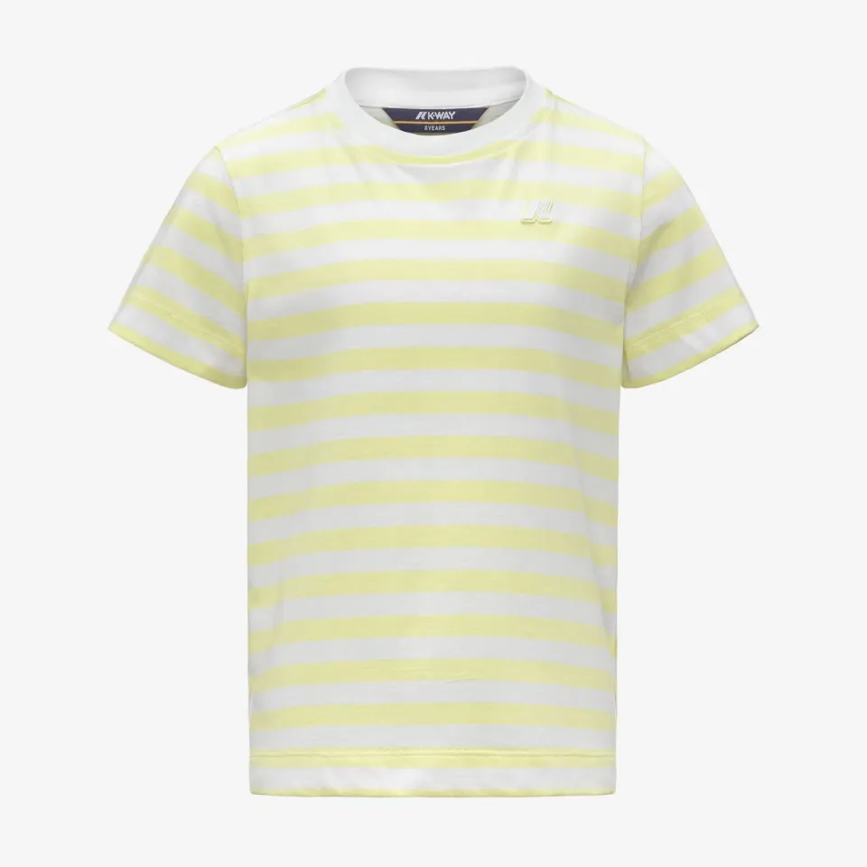 K-Way Melis tricou fete dungi alb-galben bumbac