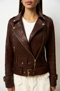 Mareus 624 Amber Cognac geaca piele biker dama