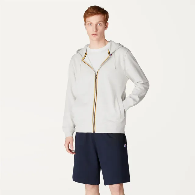 K-Way Anthony hanorac fleece barbati alb melange cu gluga