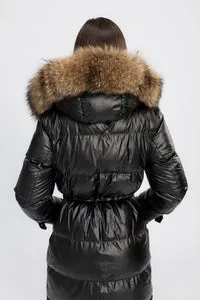 Mareus Obsidian Black 457 geacă parka damă blană raton