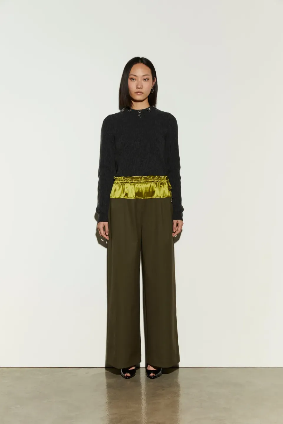Isabelle Blanche pantaloni relaxati tarmac citron