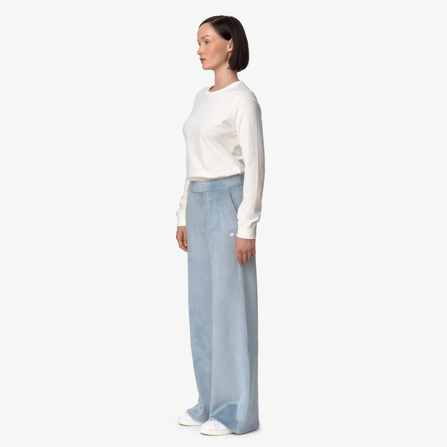 K-Way Jenny Velour Polar pantaloni evazați damă albaștri